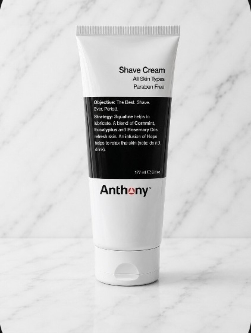 Anthony Shave Cream 6 Fl Oz Contains Squalane, Eucalyptus & Rosemary Extract NEW